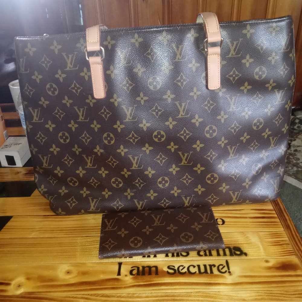Louis Vuitton Brown and Gold Monogram Tote with Pouch